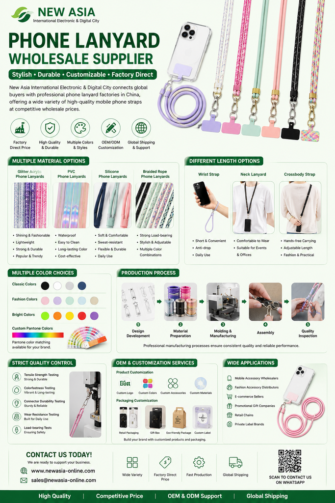 Phone Lanyard Wholesale Supplier | Custom Mobile Phone Straps &amp; Crossbody Lanyards – New Asia
